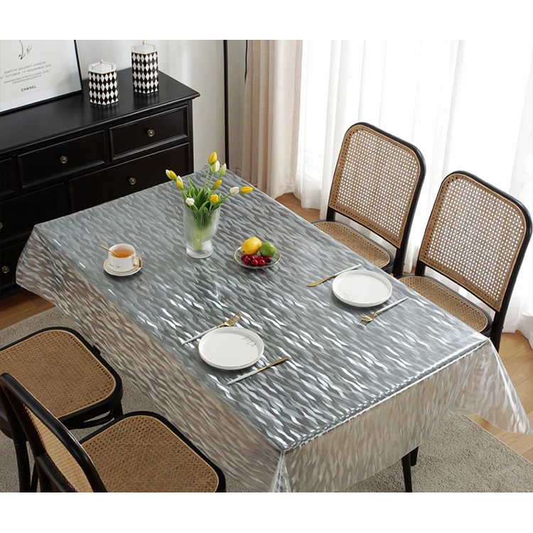 High quality transparent vinyl table cover clear embossed transparent sheet