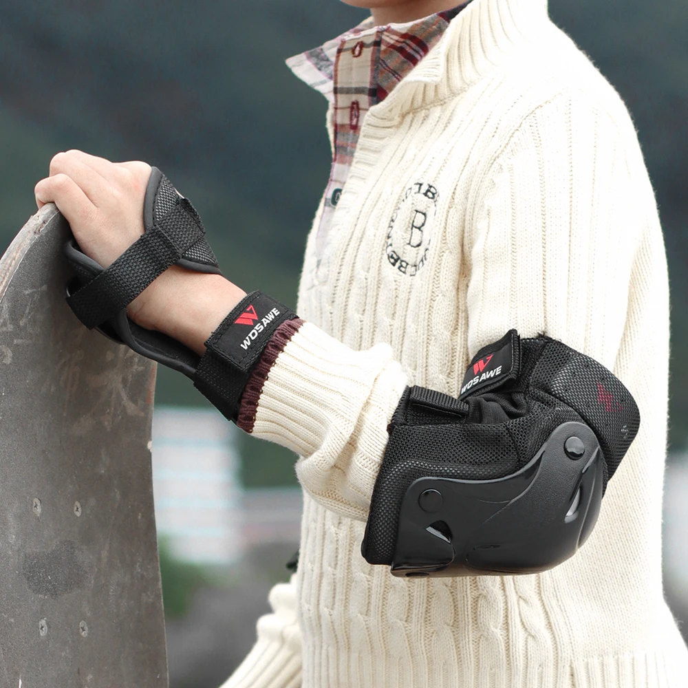 WOSAWE Skateboard Pads Knee and Elbow Pads & Wrist Guards for Roller Skating 6pc Skating Protective Gear Kids Roller Skate Pads