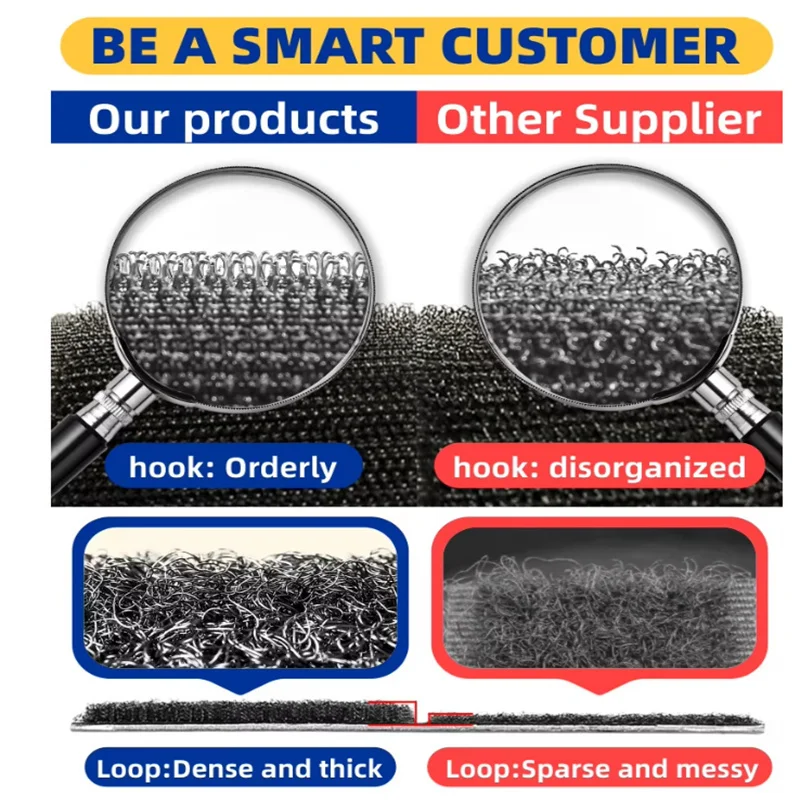 Customizable Strong Sticky Adhesive Hook Loop Strap Double Sided Dots Heat Resistance Nylon Tape Feature Custom Size