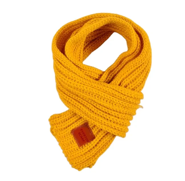 classical chunky knit acrylic knitted scarf custom kids warm soft touch feel winter scarf
