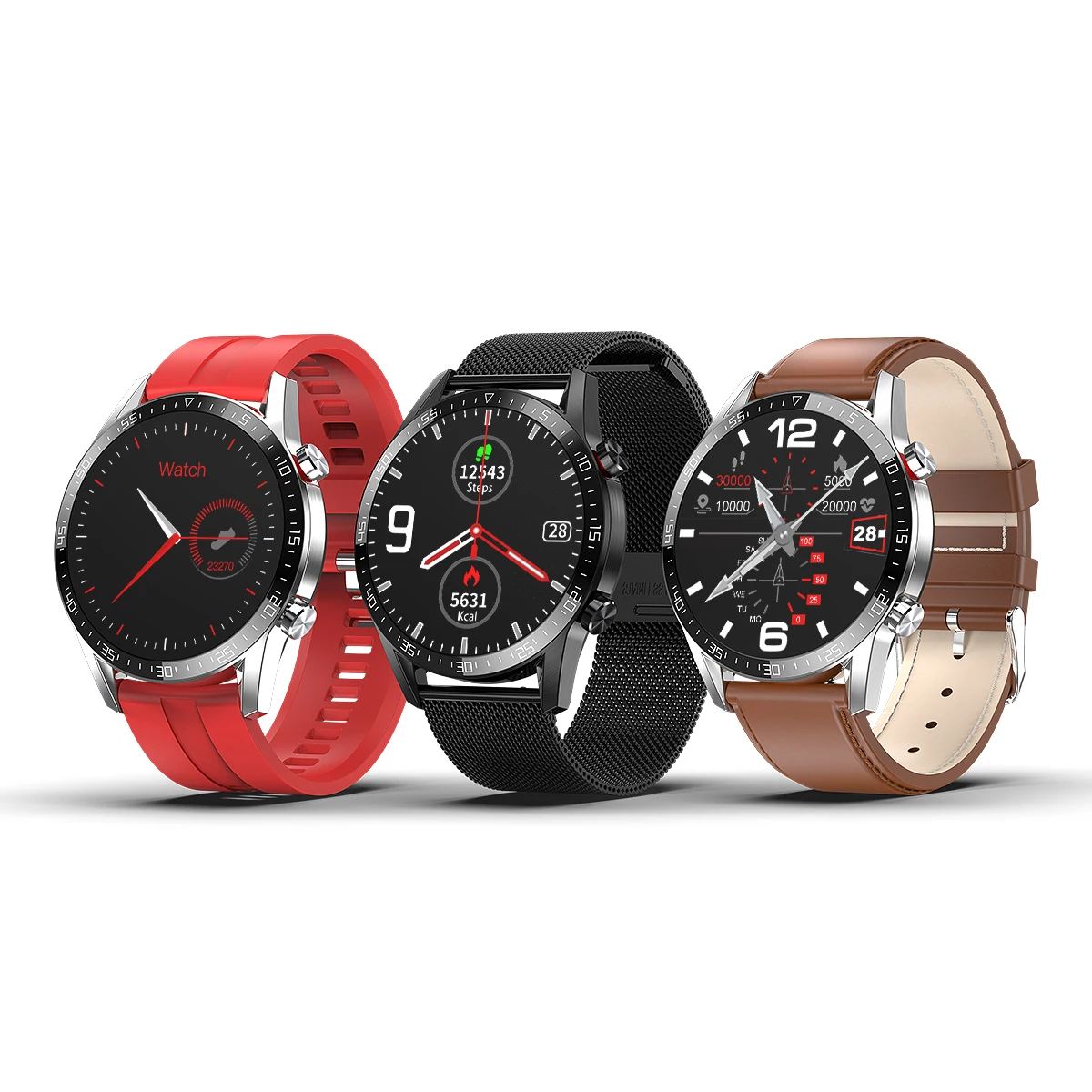 2022 round screen smartwatch bt calling ip68 waterproof fitness wristwatch l13 ecg smart watch