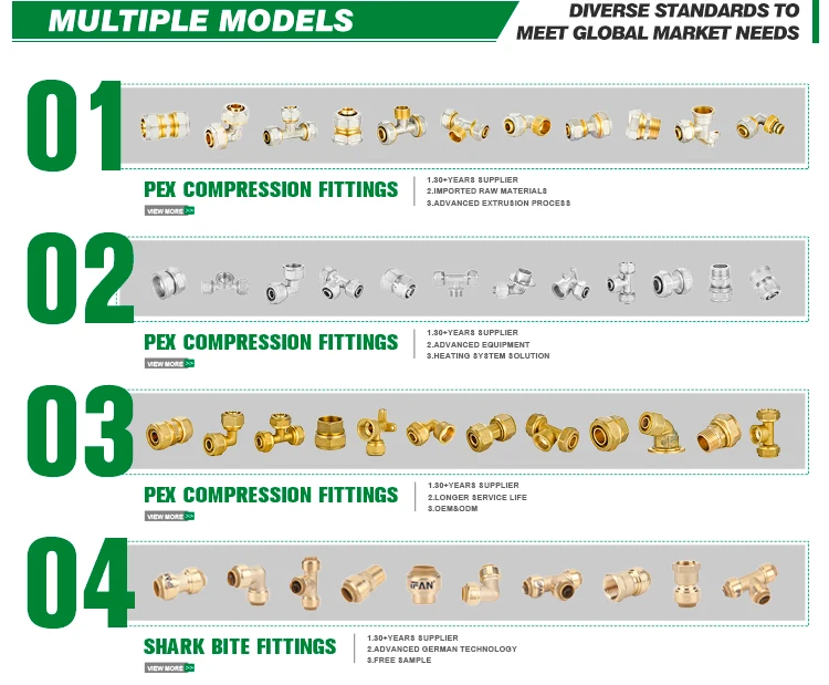 IFAN High Quality Hot Water Shark Bite Plumbing Fittings Elbow Tee Coupling Brass Plumbing Materials Push Fit Fittings