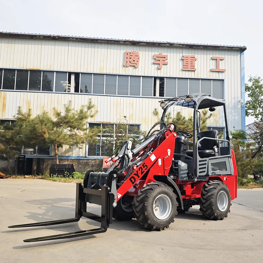 800kg Mini Wheel Loader DY25 Side-Tilting Cabin Garden Small Loader With Quick Hitch