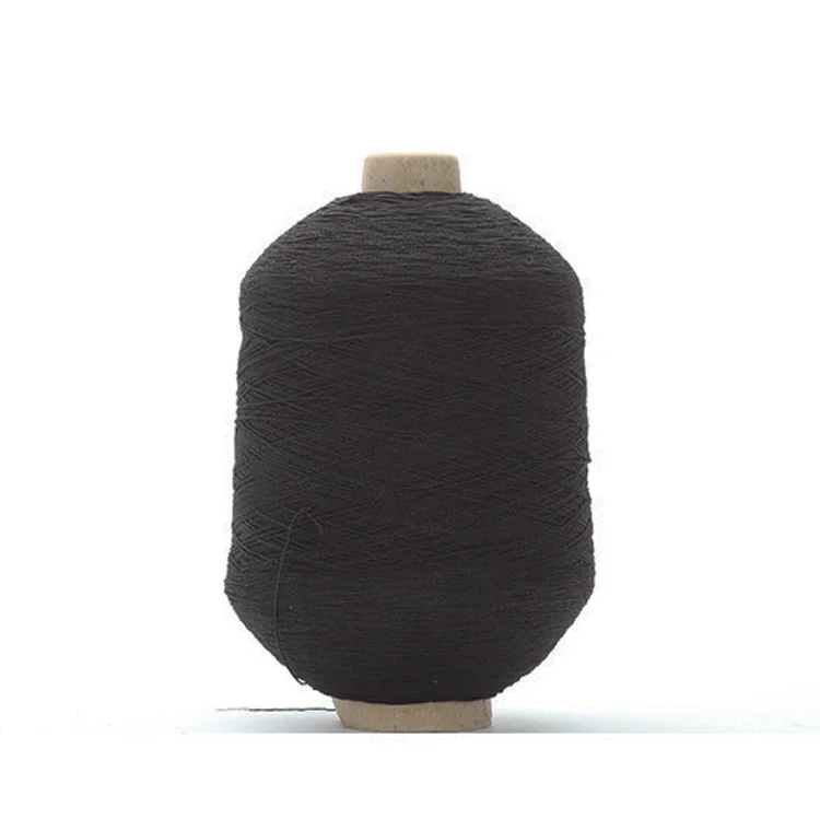 factory price high quality latex cover polyester elastic thread for socks 100# black rubber yarn