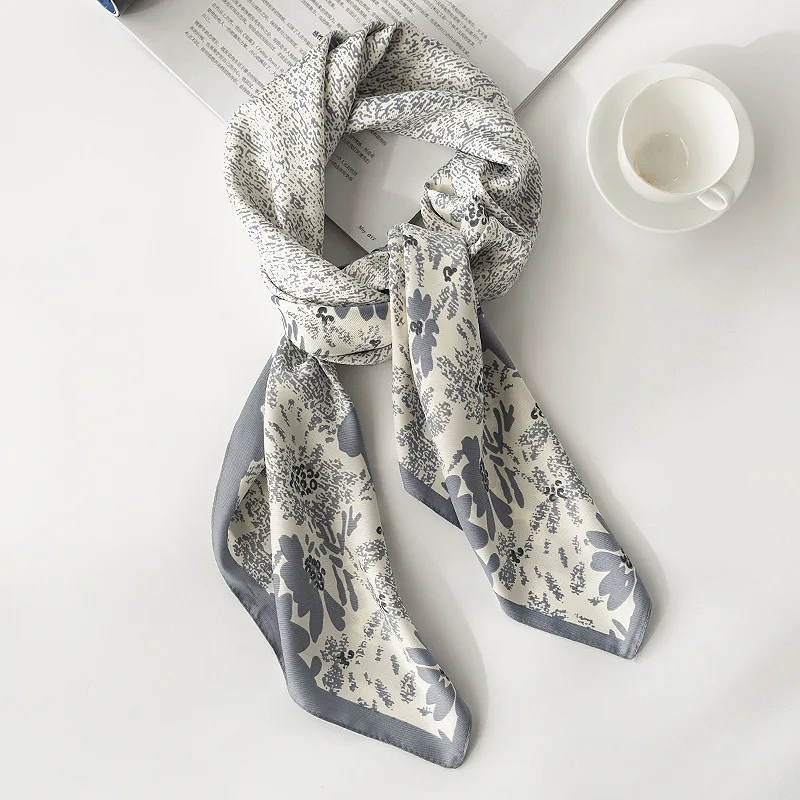 2024 Square Scarf for Women Print Shawl Neckerchief Female Hair Wrap Headscarf Popular Headband Foulard Twill Hijab Bandana New
