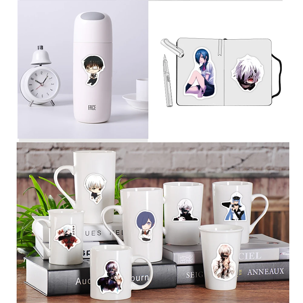 50 pieces/bag of cartoon animation vinylTokyo Ghoul sticker Trunk skateboard water bottle custom LOGO waterproof sticker