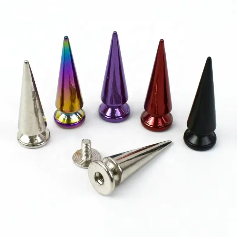 Meetee BK904 25mm DIY Handmade Decorative Screw Spike Copper Nails For Leather Belt Clothes Decoration Punk Screw