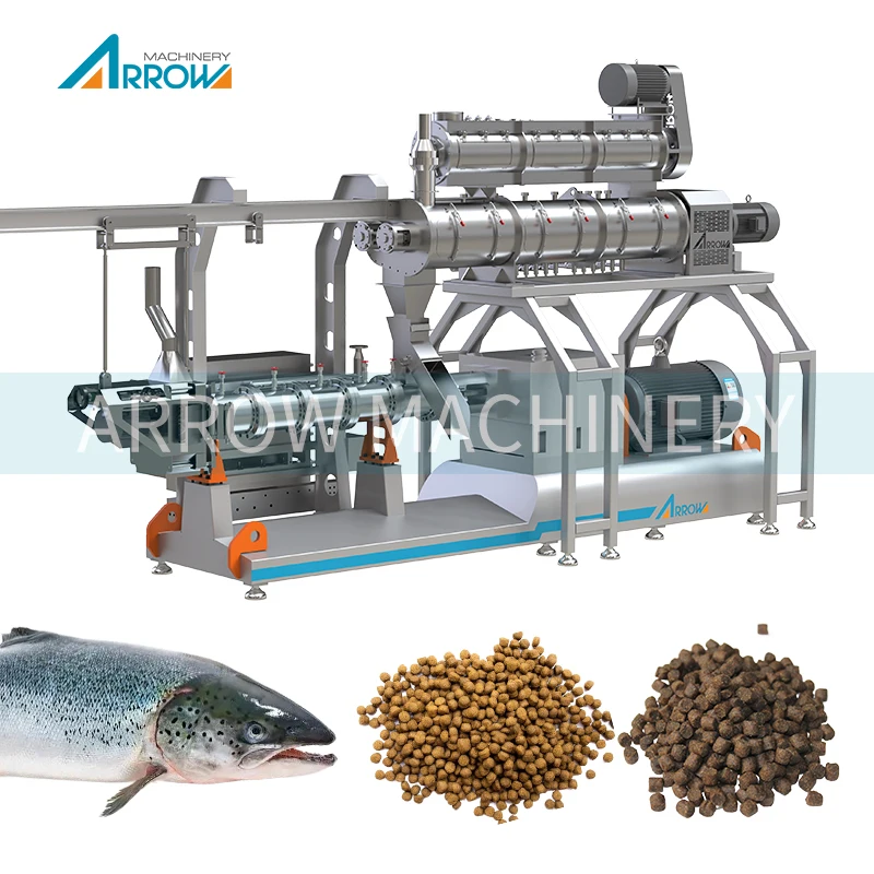 High Productivity 800-1200kg/h Floating Fish Feed Making Machine