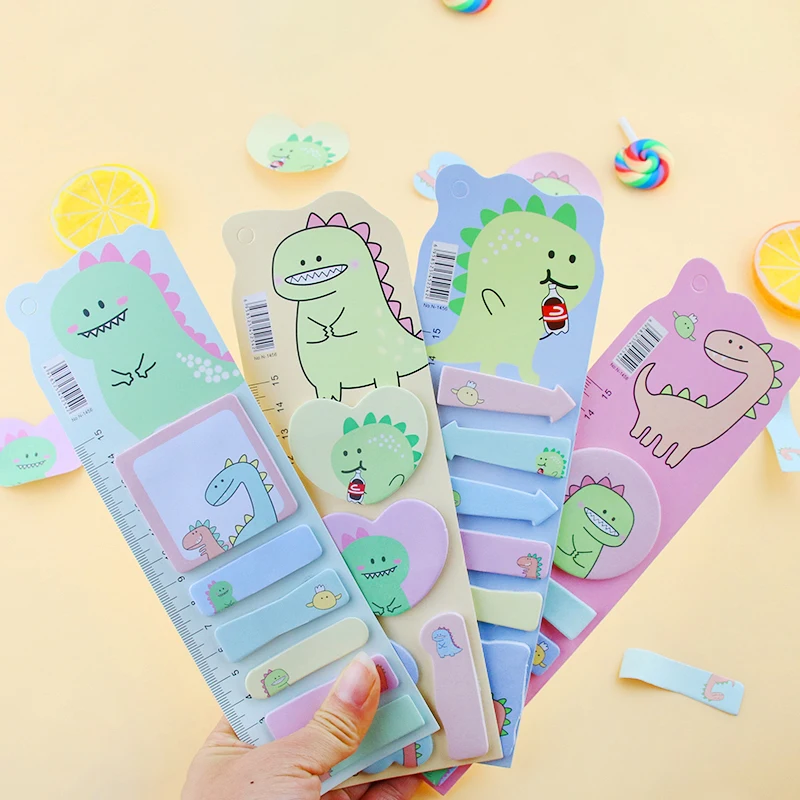 2022 Wholesale Dinosaur Sticky Notes Colorful Memo Notepad Notes Student Stationery Handbook Sticker Bookmark