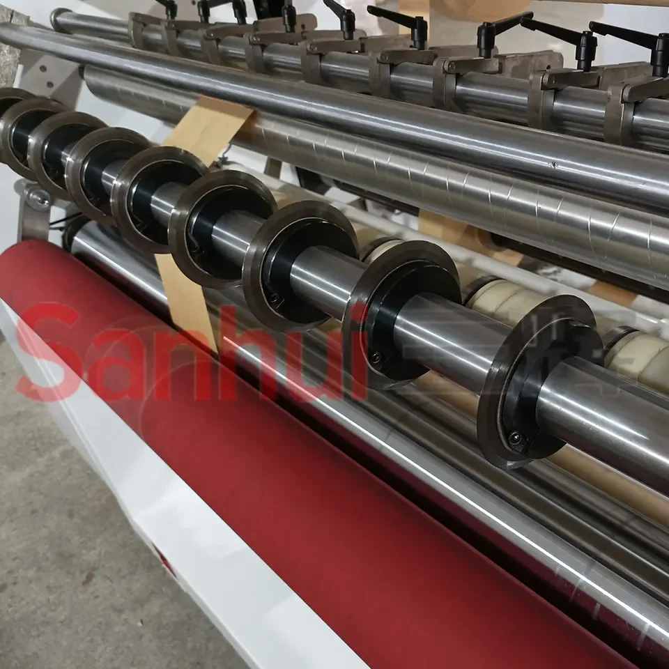 wrapping paper slitting knifes grinding machine with turret rewind for aluminium roll