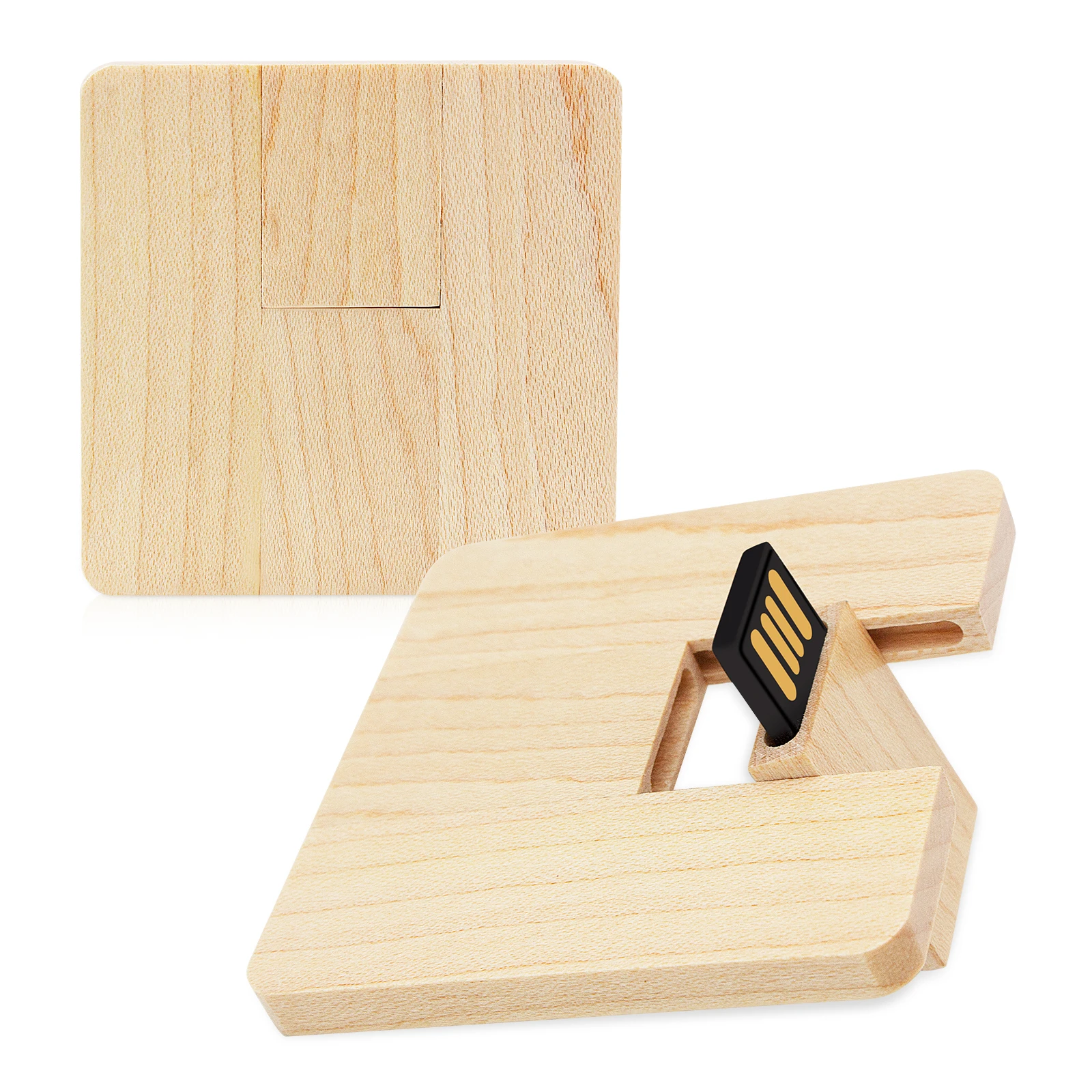 Mini Wooden card Custom Logo pendrive 1GB 2GB 4GB 8GB 16GB 32GB 64GB 128GB USB 2.0 Stick Laster Print  USB flash drive