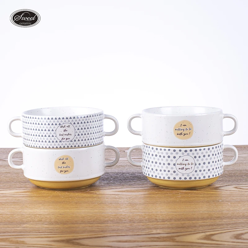 Eco-friendly stoneware ceramic bowl for hotel and restaurant custom  white body bowls Europe market  fruit bowls