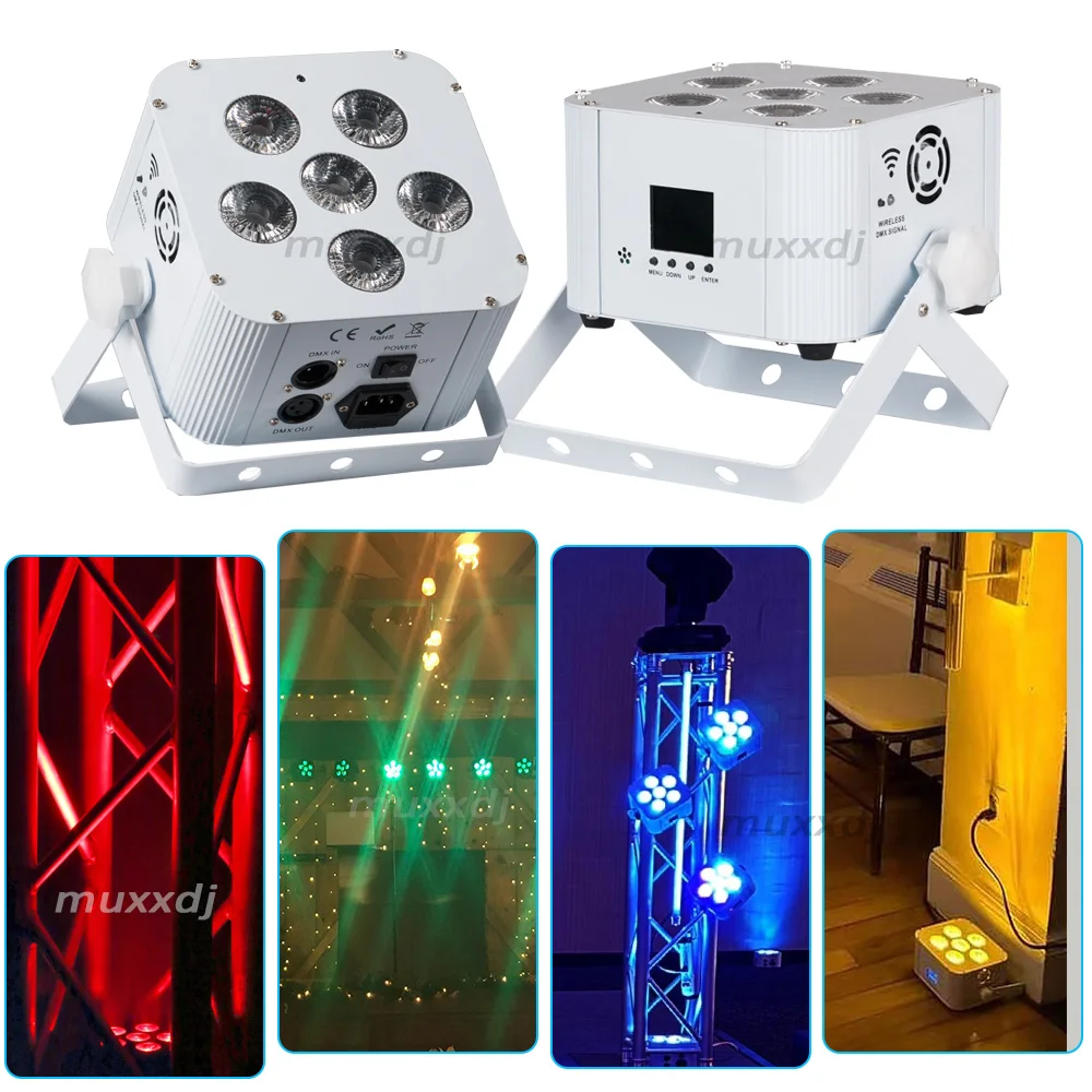 Battery wireless uplights 6x18w RGBWAUV 6in1 DJ Par light IR Remote Wifi Control Led Par Uplights For Stage Party Show