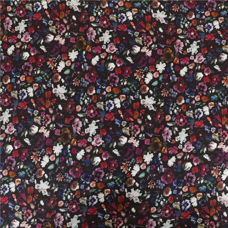 Digital Printing 95% Bamboo Fiber 5% Spandex Knitted Plain Weave Fabric