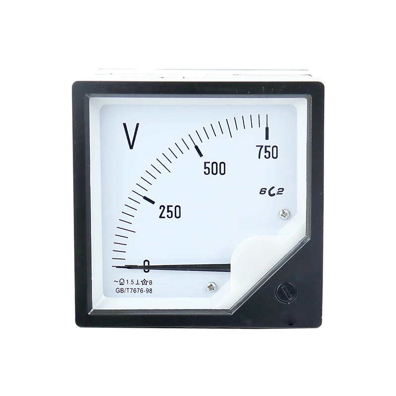 6C2 DC Volt Meter 5V 10V 15V 30V 75V 100V 150V 300V 500V 750V 1000V Panel Analog Voltmeter Voltage Meter Electric Meters