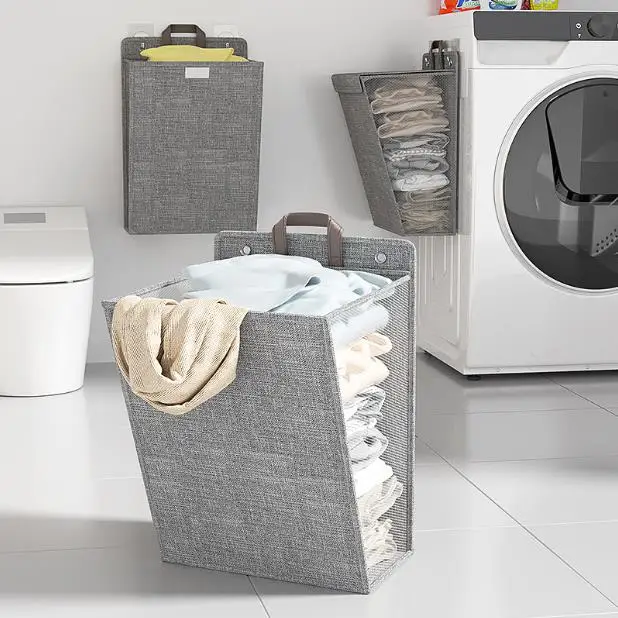Dirty Clothes Basket Foldable Laundry Storage Basket Bathroom Clothes Household Wall Mounted Storage Basket