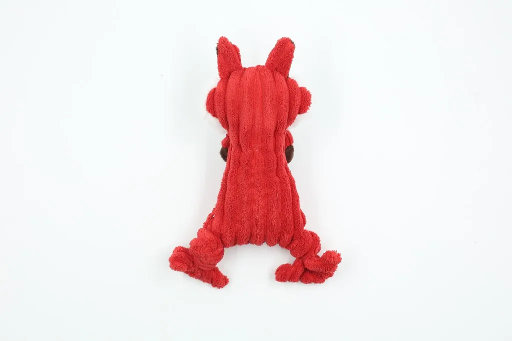 
Wholesale pet toy corduroy red fox plush stuffed dog training toys 