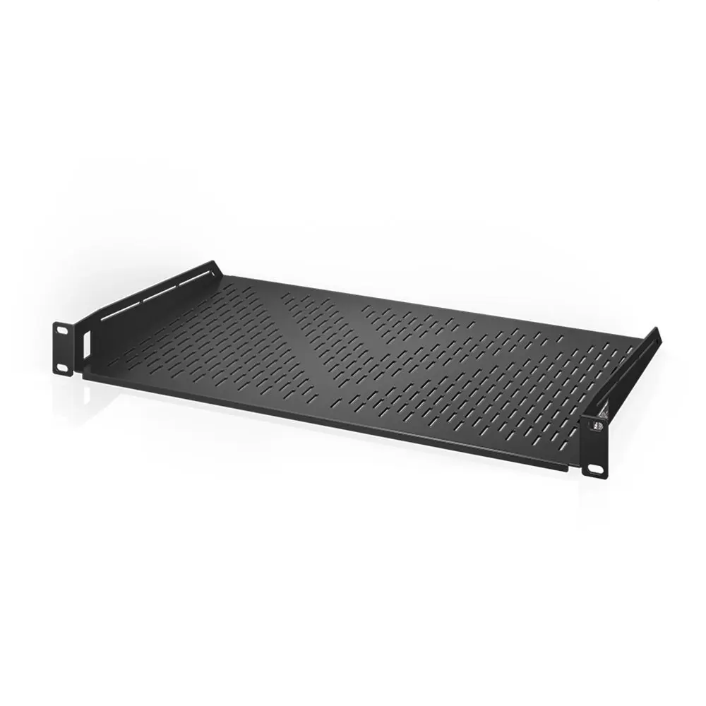 Cantilever Server Shelf Vented Shelves Rack Mount 19 Inch 1U Black