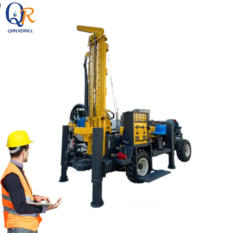 260m Wheeled RCF180W Multifunctional Portable Water Well Drilling Rig Machine