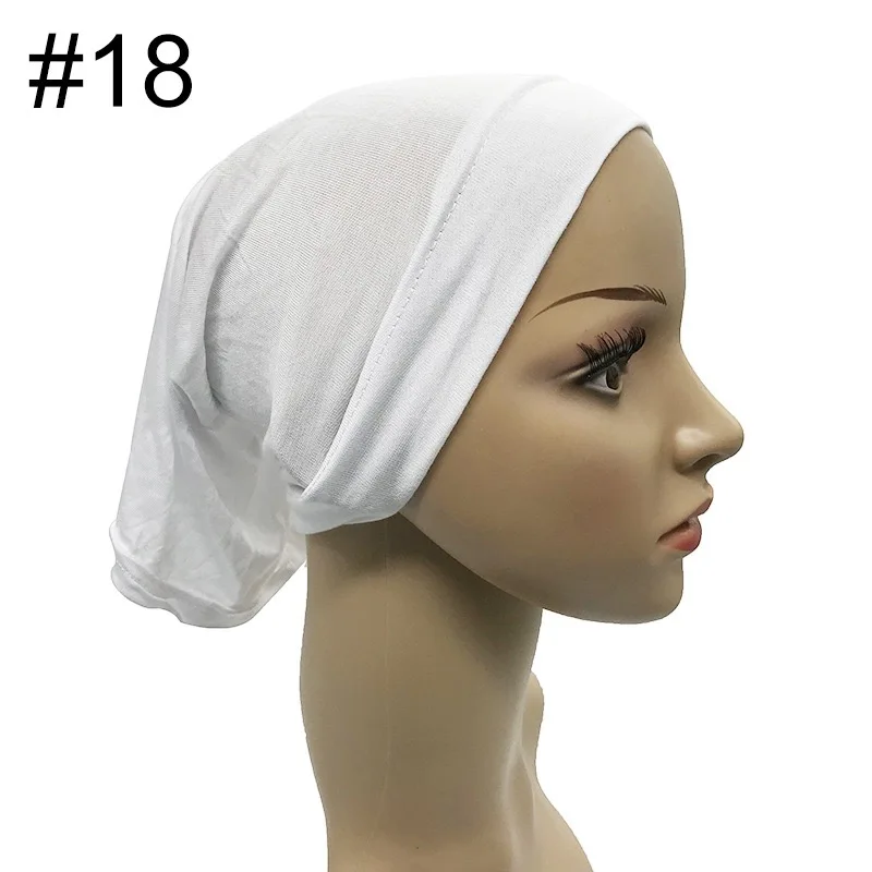 Modal base cap Tube cap bib Arabic headscarf elastic cover solid color cotton hat for women hijab Muslim head wrap
