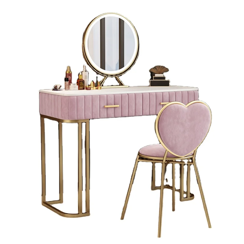 Современная сборка MDF Детский Розовый Туалетный столик для девочек детский макияжный стол