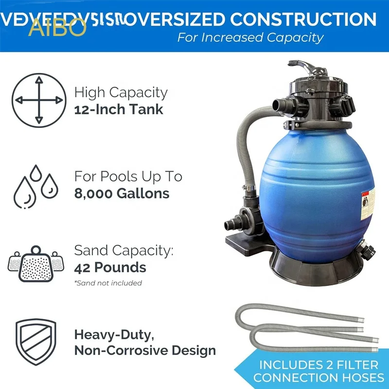 Pool Filtration Systems for Above and Below Ground Frames 12 Inch Pool Sand Filter Pump for Pools
