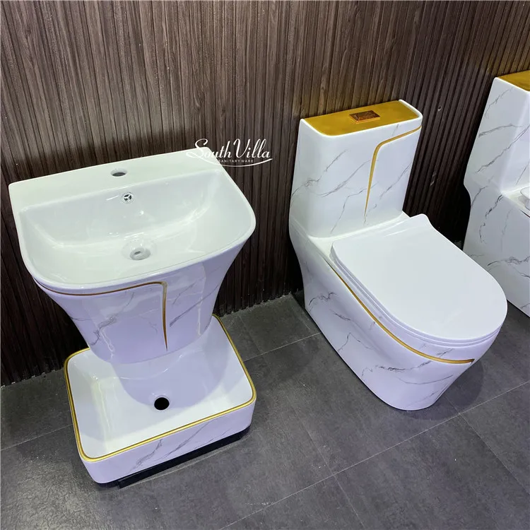 Hotel Commode Bathroom Sanitary Ware Marble Commode Toilet Bowl One Piece Marble Bathroom Sink And Toilet Set