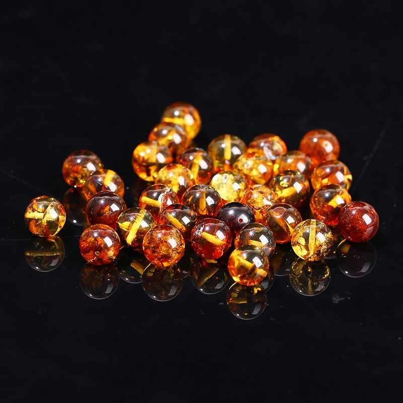 JD GEMS 6mm 8mm Semi Precious Agate Stone Loose Spacer Bead Natural Flower Amber Round Beads for Jewelry Making