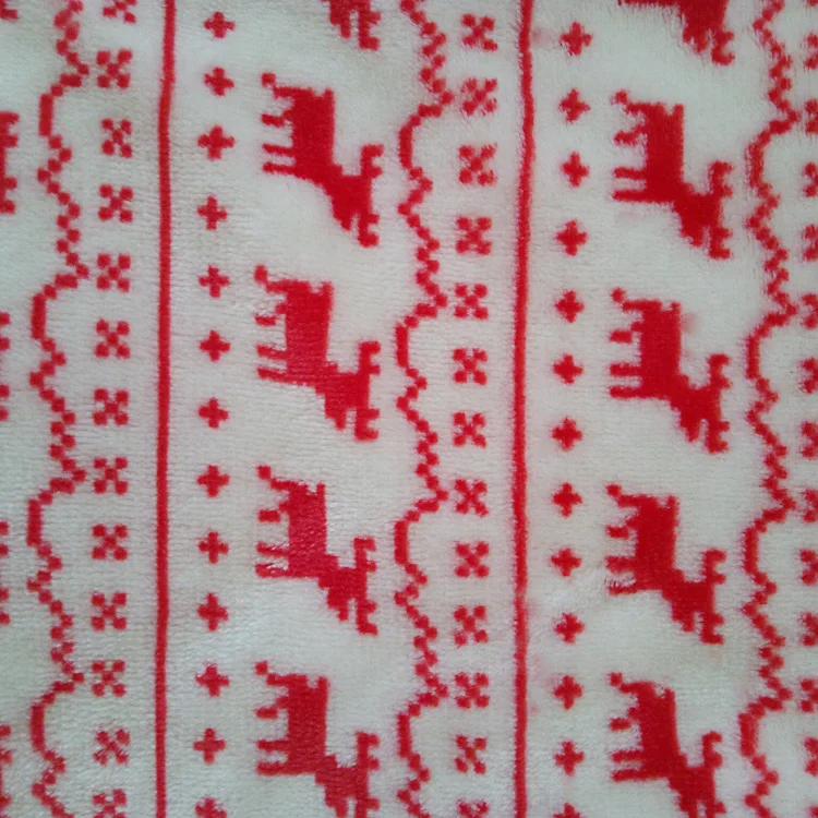 100 polyester comfortable soft deer printed double-sided flannel fleece fabric for