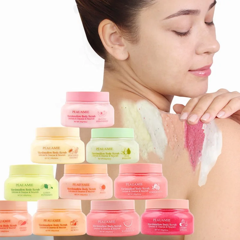 OEM Private Label Vegan Fruit Scrub Skin Exfolianting Whitening Hand Foot Organic Body Scrub