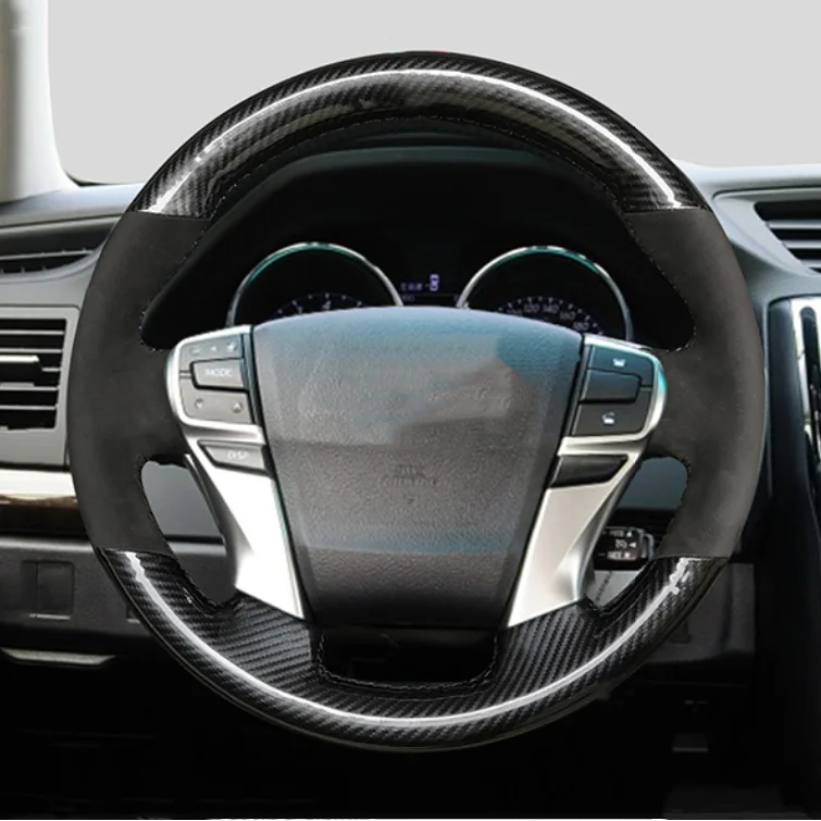 High Quality Customized Hand Sewing Leather Fiber Car Steering Wheel Cover  Protection Cover For Toyota