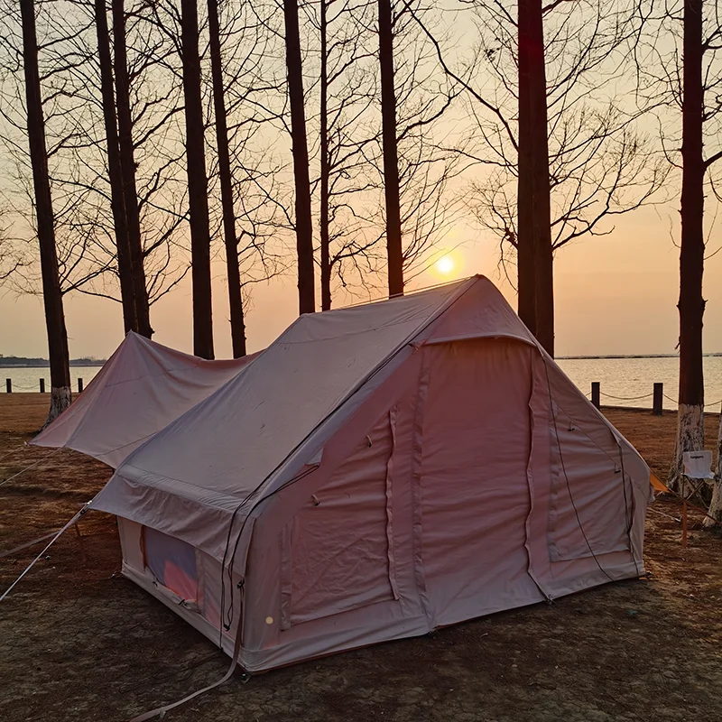 High Quality Portable 3m Large Luxury Oxford Tent Air Tube Inflatable Yurt House Camping Tent