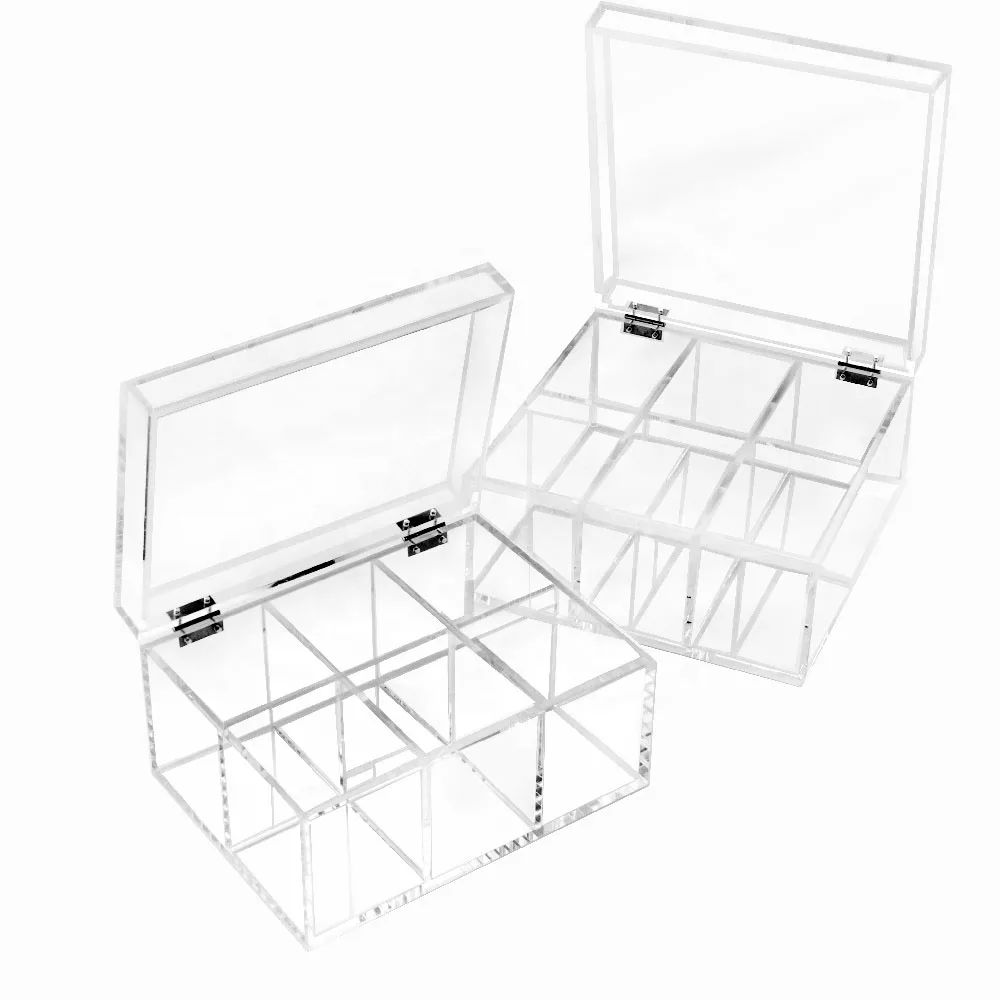Small Cube Display Case with Lid Multi-Purpose Square Container for Staples Highlighters Adhesive Tape Paper Clips Acrylic Box