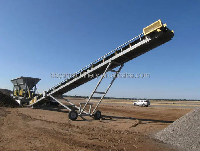 Radial stacker belt conveyor system for quarry plant