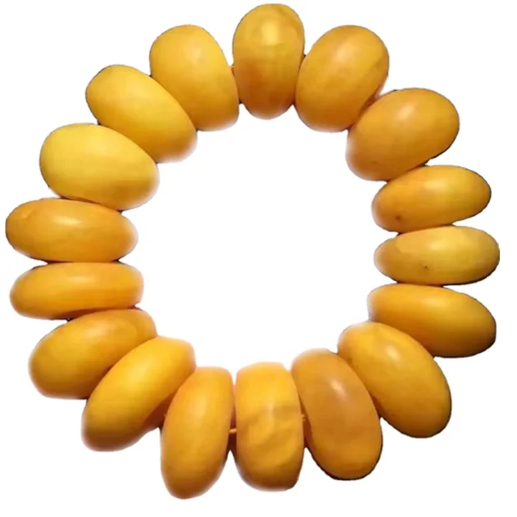 Baltic Amber Round Beads Bracelet Made from Natural Authentic Baltic Amber Men and Women Bracelet