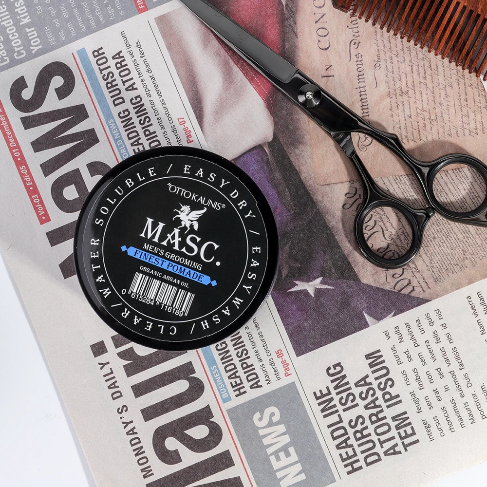 MASC Manufacturer OEM ODM Private Label High Hold Shine Finish Hair Styling Pomade Argan Oil Hair Wax For Men Or Women