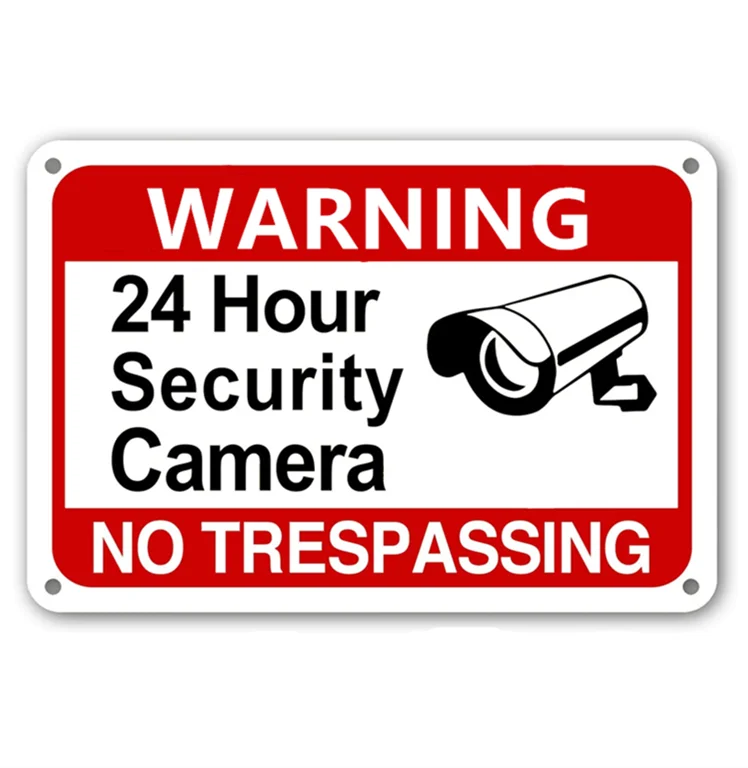 Alumetal 0.04 inch Aluminum Under CCTV Surveillance Warning Sign Customized Size and Color Service