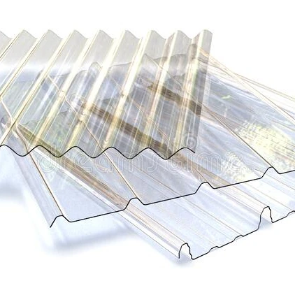 High Strength Cost Effective Clear Plastic Polycarbonate / PC Corrugated Transparent Roofing Sheet for shed