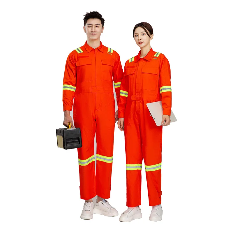 Jumpsuit wear-resistant and dirt-resistant security suit long-sleeved reflective strip labor protection security guard uniformst