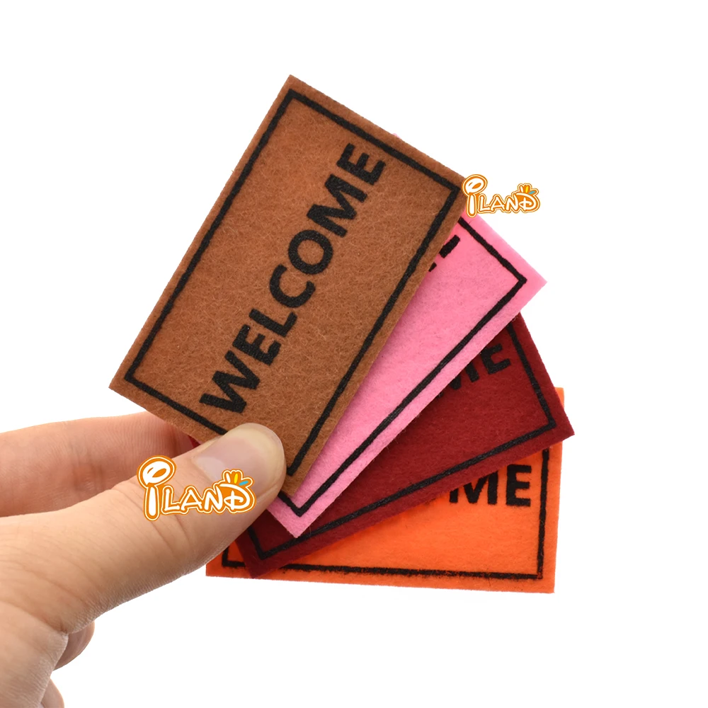 Dollhouse Miniatures Mini Welcome Doormat For Entrance Door Rug Cover Carpet Cloth Floor Diy Mats For Doll House Accessories