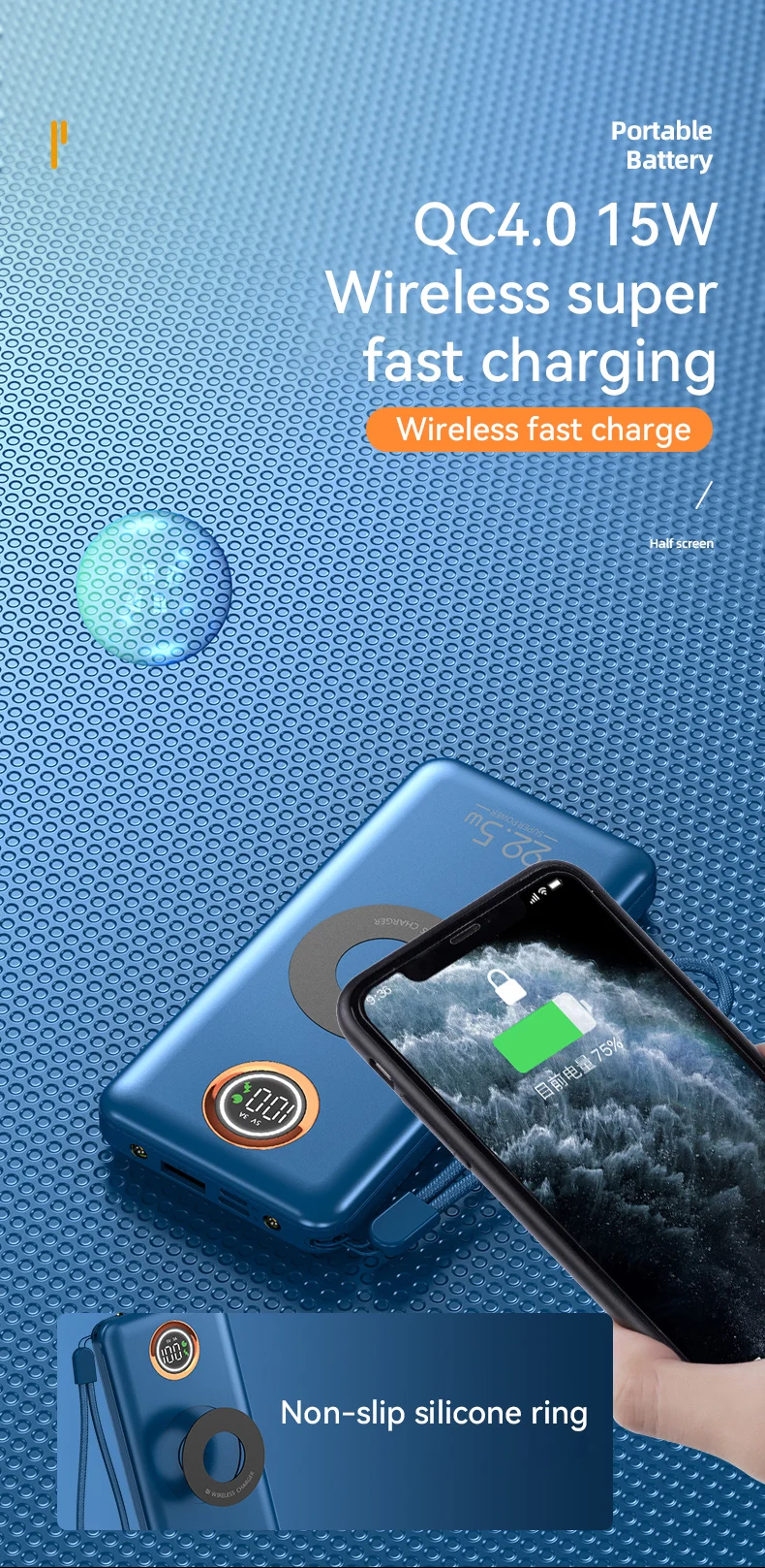 Multifunction 7-in-1 Power Bank 20000mAh External Battery Wireless Charge 18W 20W 22.5W PD Fast Charging Power Bank