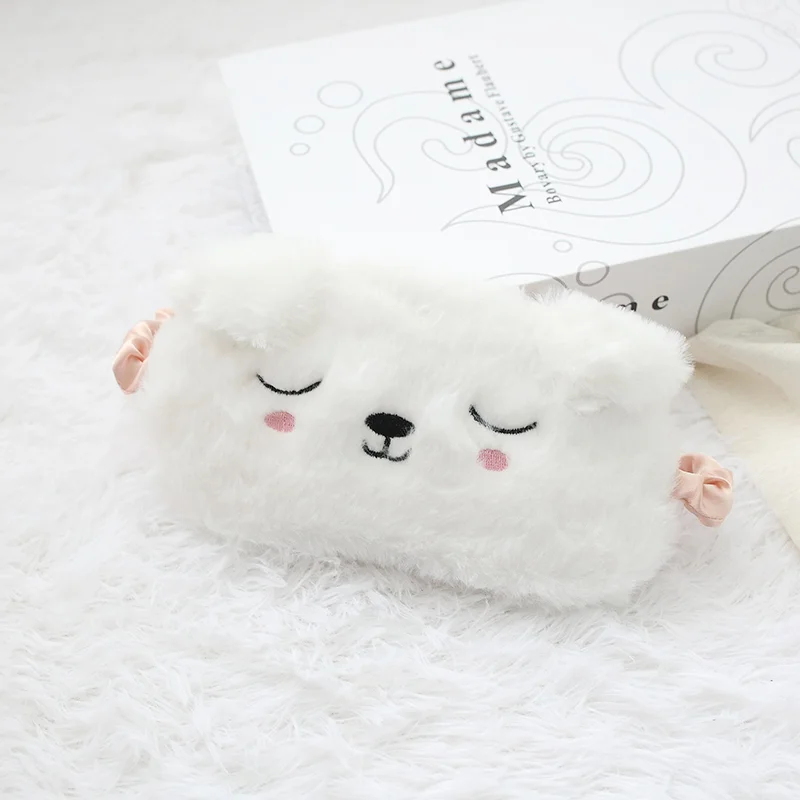 novelty soft Plush blindfold sleeping animal eye mask for girls cartoon colorful student sleep eye mask
