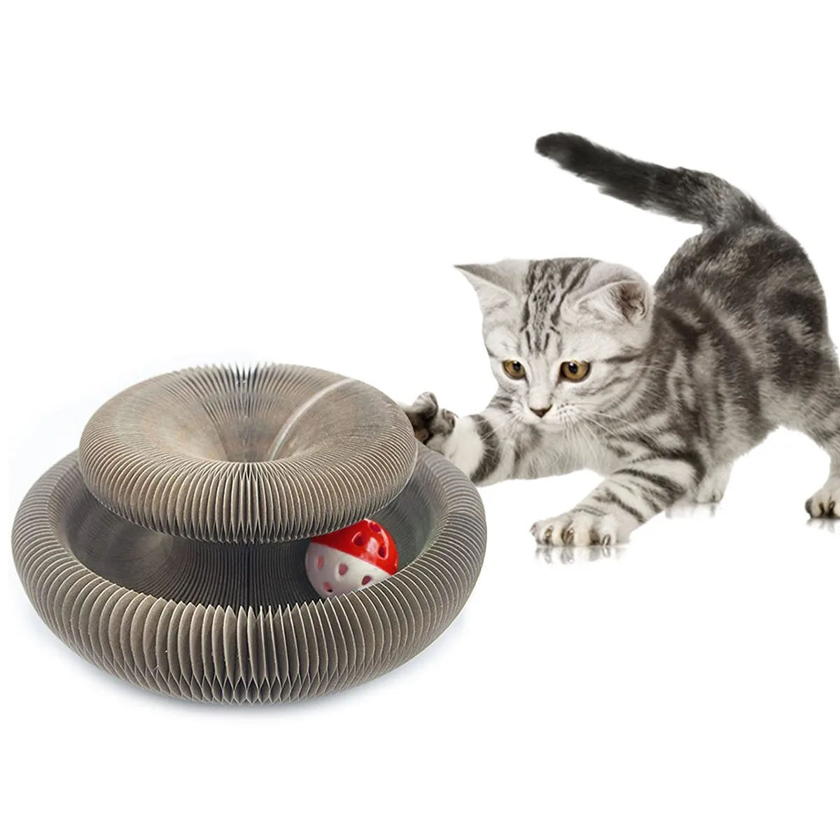 Collapsible deformable organ cat claw board corrugated large cat nest resistant to scratching claw wear and no crumbs send toys
