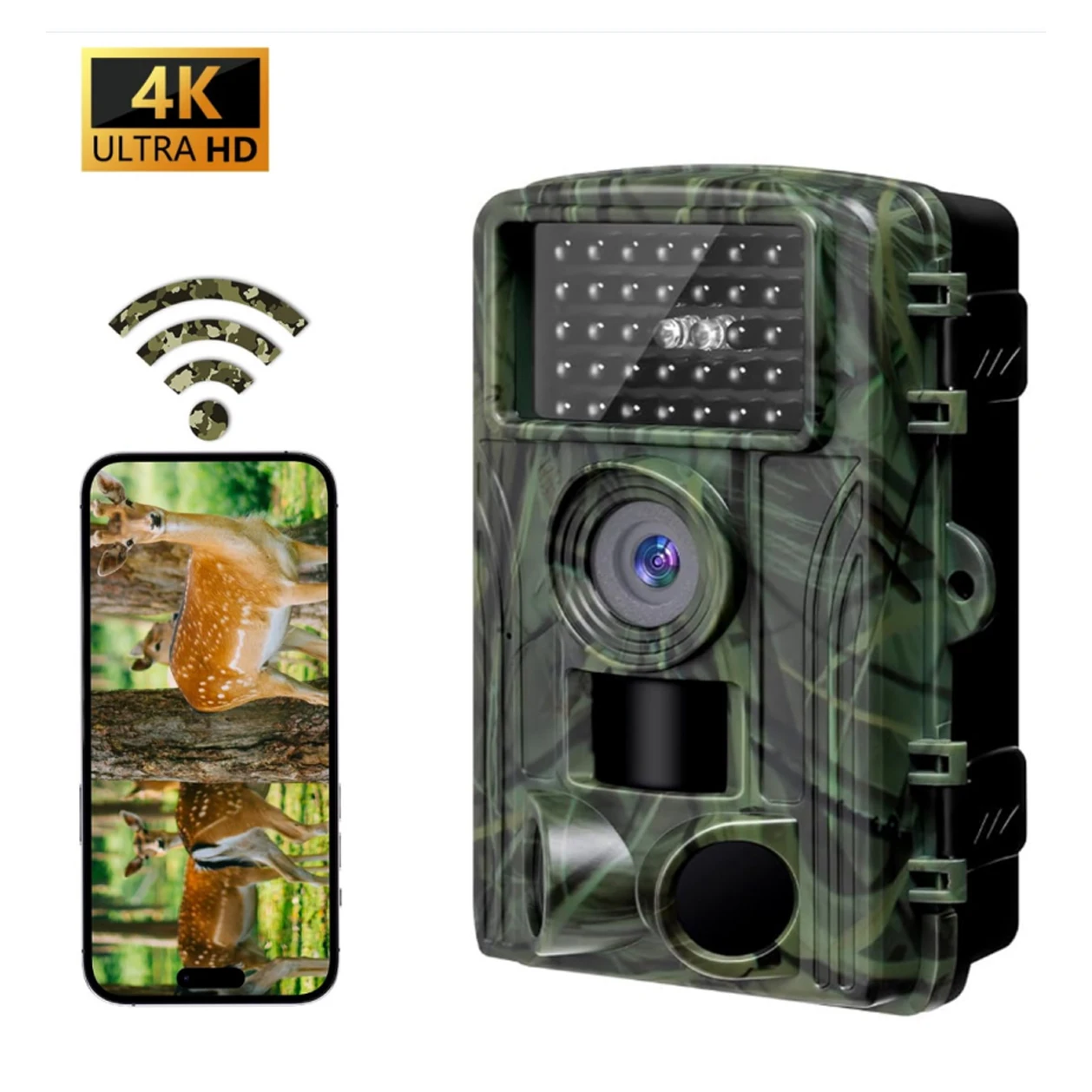 4K 30 fps Wireless Infrared Picture Trap Hunting Trail Camera 60MP Outdoor Wifi Wildlife Camera