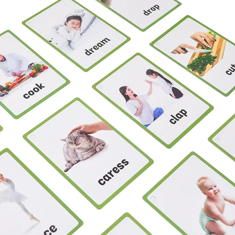 Custom blank card feelings teething alphabets card learning toy custom comic oracle printing kids educational flash cards