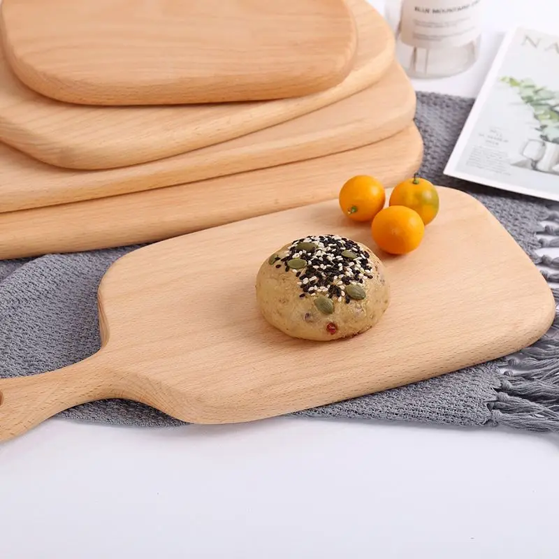 tabla de cortar de madera solida bamb tagliere in legno Wood Wooden Cutting Chopping Board With Handle Logo