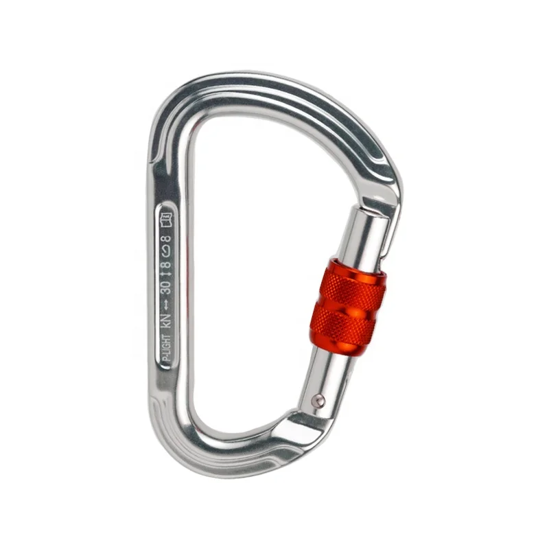 Pear Shape Asymmetrical 23KN 7075 Aluminium Alloy Master Safety Carabiner Snap Hook for Mountaineering