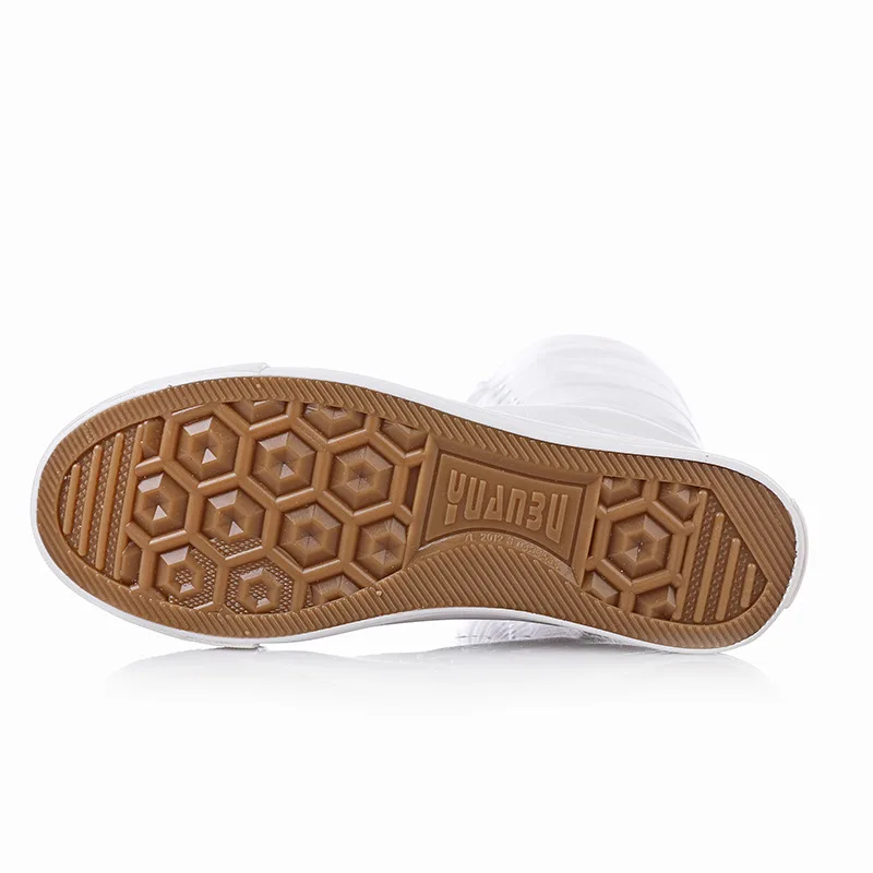 2023 Fashion Knee High Rubber Canvas Shoes Vulcanize Shoes Flat Women High Top for Girls Custom Made