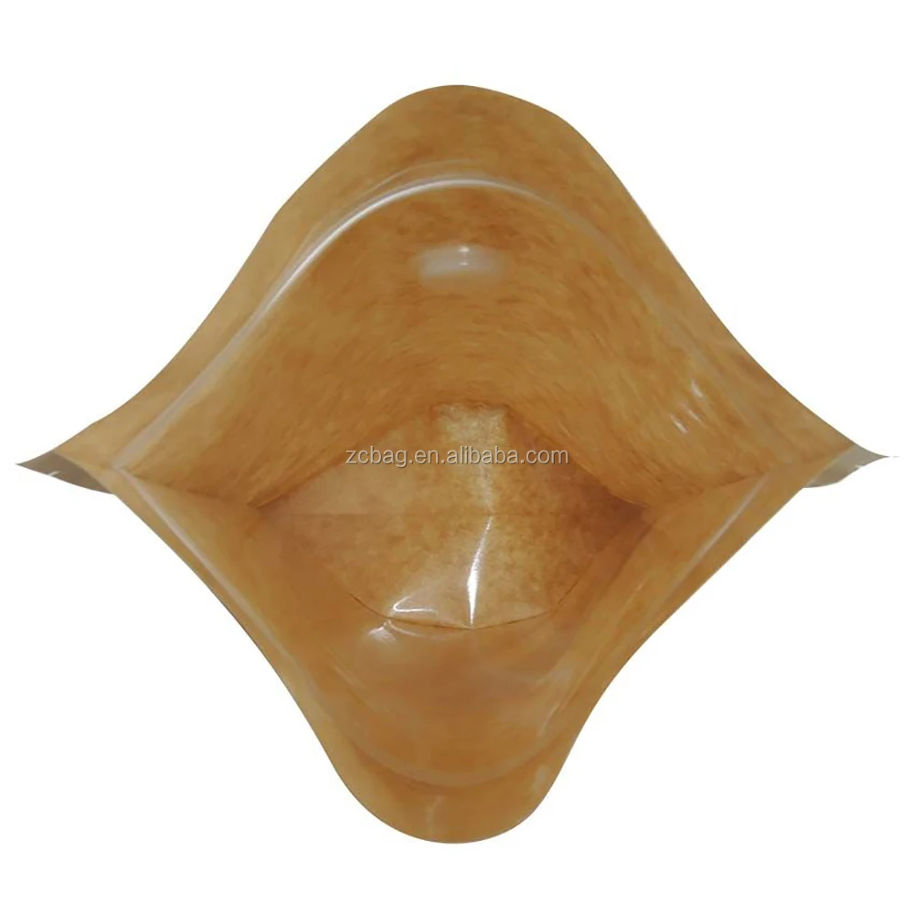 Kraft Paper Plastic PE Inside Moistureproof Pouch Doypack with Clear Window Storage Cashew Nut Packaging Food Pocket