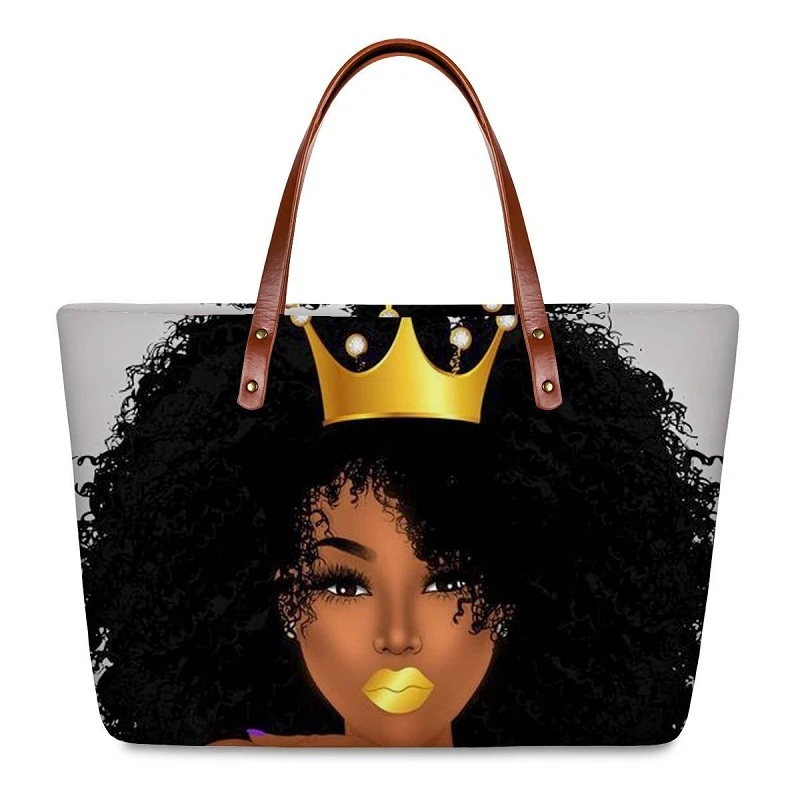 
2021 new designers African girl pattern brand luxury fashion hand bags for women 